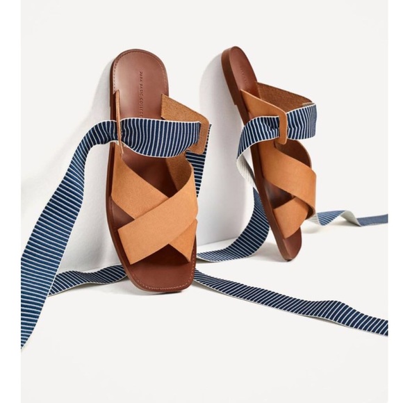 Zara Shoes - Zara leather upper and lace up sandals 38